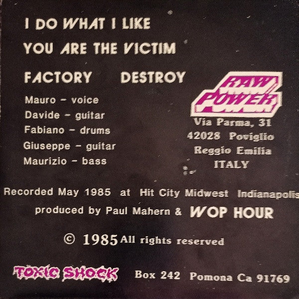 Raw Power (2) : Wop Hour (7",45 RPM,EP)