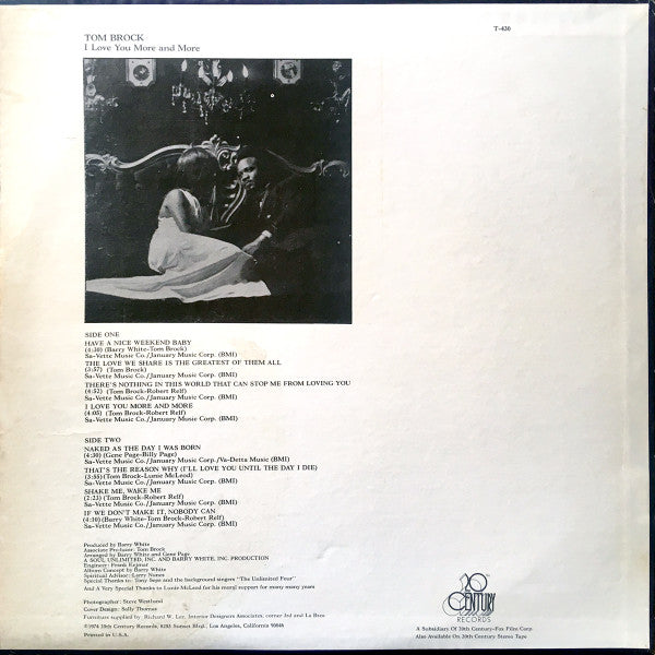 Tom Brock : I Love You More And More (LP,Album,Stereo)