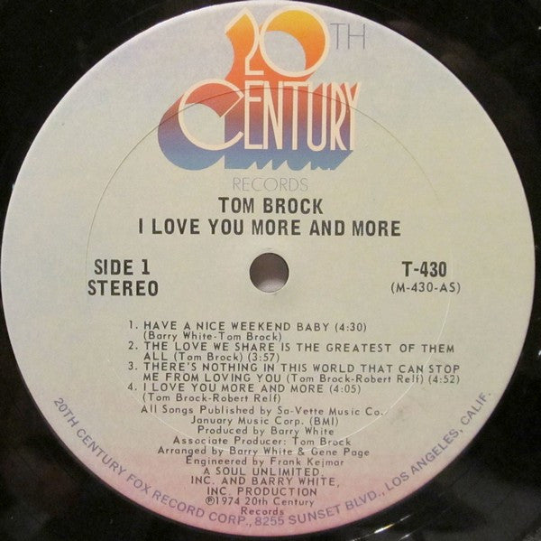 Tom Brock : I Love You More And More (LP,Album,Stereo)
