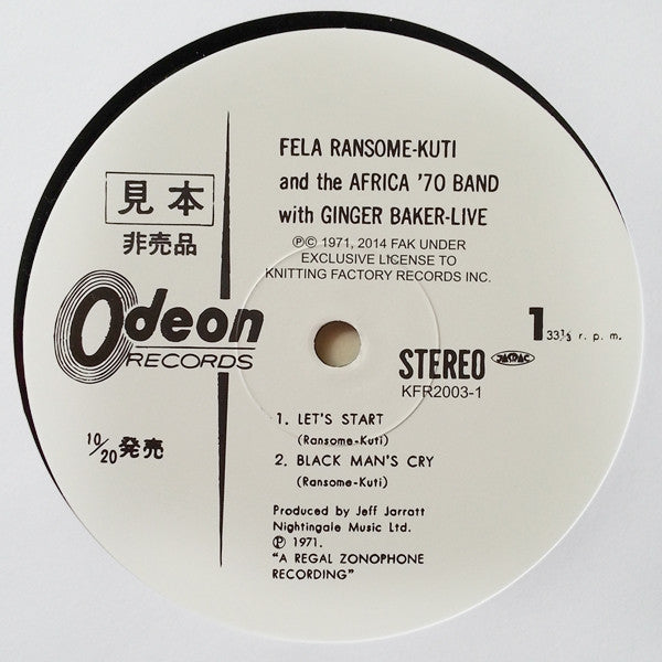 Fela Kuti And Africa 70 With Ginger Baker : Live! (LP,Album,Reissue)