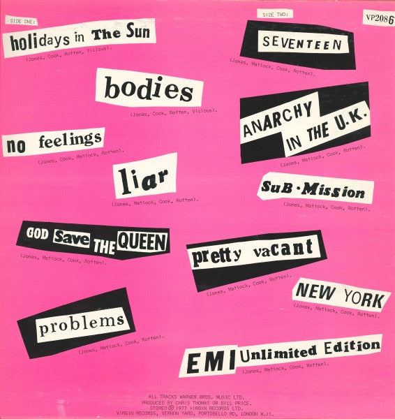Sex Pistols : Never Mind The Bollocks Here's The Sex Pistols (LP,Album,Picture Disc)