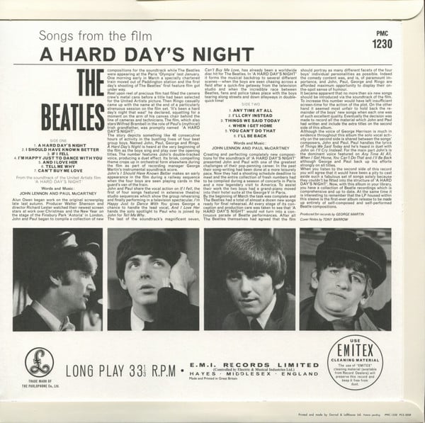 Beatles, The : A Hard Day's Night (LP,Album,Reissue,Remastered,Mono)
