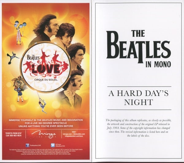 Beatles, The : A Hard Day's Night (LP,Album,Reissue,Remastered,Mono)