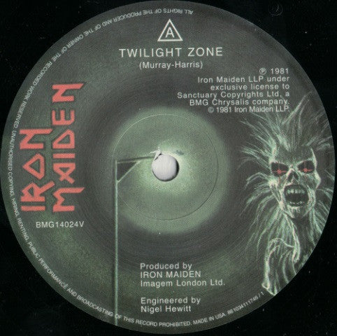 Iron Maiden : Twilight Zone / Wrathchild (7", Single, Ltd, RE)