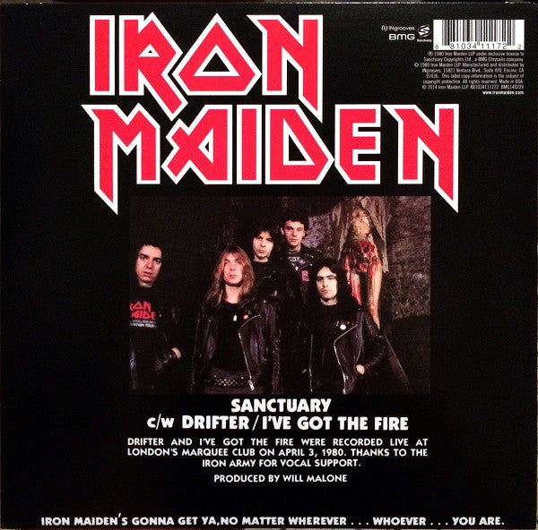 Iron Maiden : Sanctuary (7", Single, Ltd, RE, Unc)