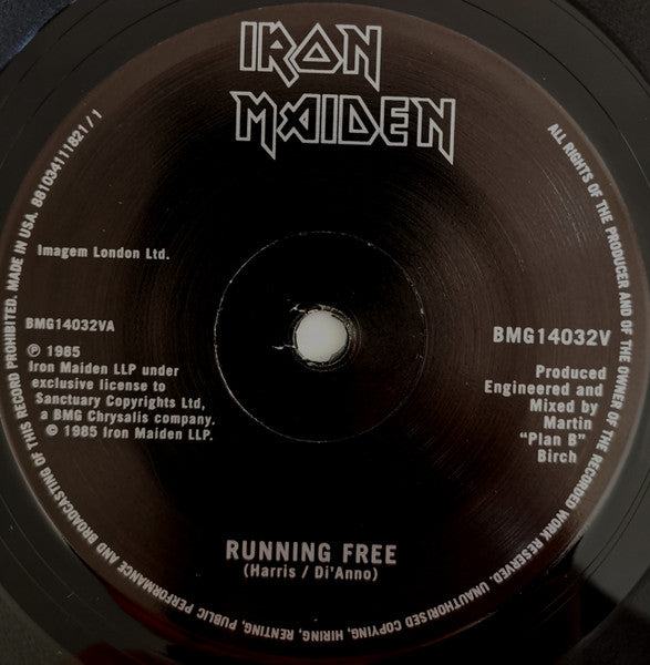 Iron Maiden : Running Free (7", Single, Ltd, RE)