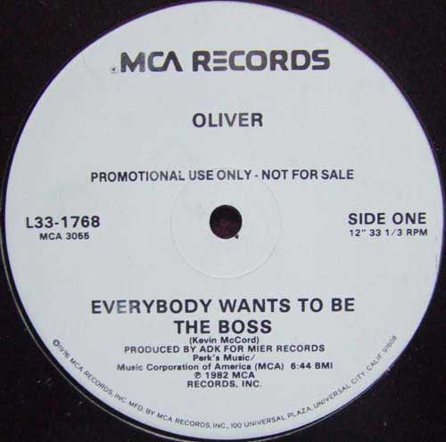 Oliver Cheatham : Everybody Wants To Be The Boss (12",33 ⅓ RPM,Promo)