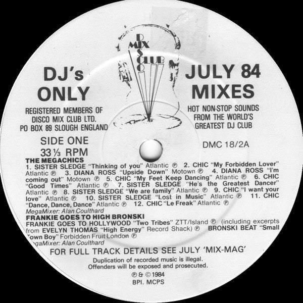 Various : July 84 Mixes (12", Comp, P/Mixed)