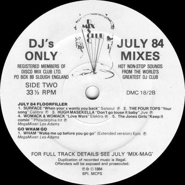 Various : July 84 Mixes (12", Comp, P/Mixed)