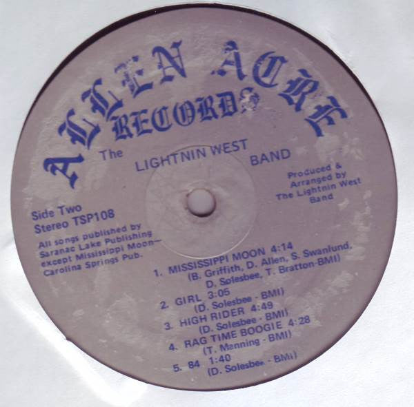 The Lightnin' West Band : The Lightnin' West Band (LP, Album)