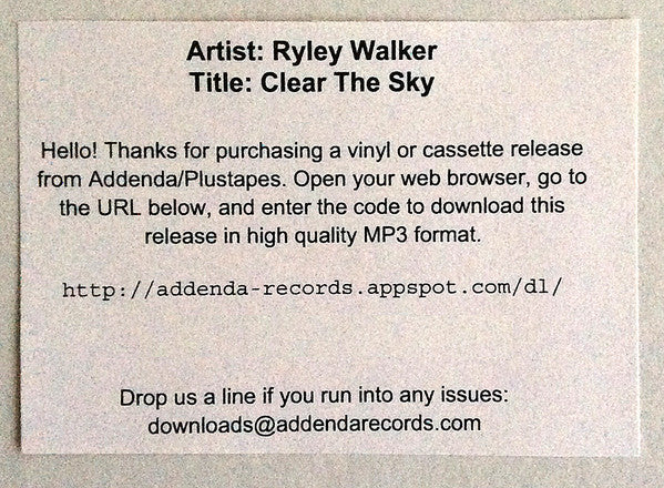 Ryley Walker : Clear The Sky (7", Ltd, Gol)