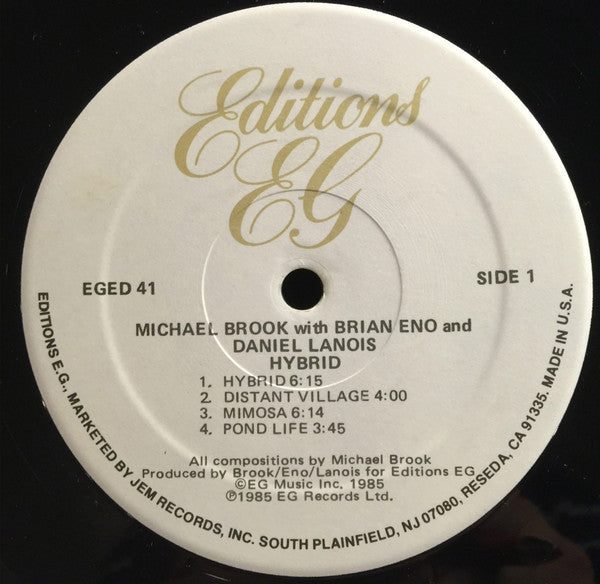 Michael Brook With Brian Eno And Daniel Lanois : Hybrid (LP,Album)