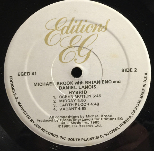 Michael Brook With Brian Eno And Daniel Lanois : Hybrid (LP,Album)