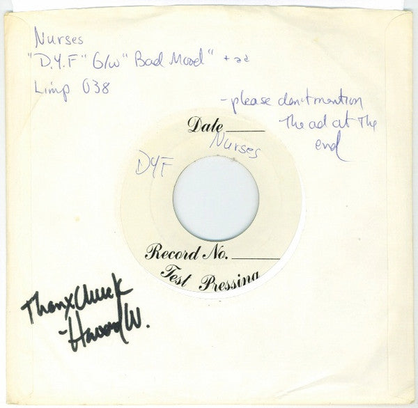 The Nurses : D.Y.F. (7", Single, TP)