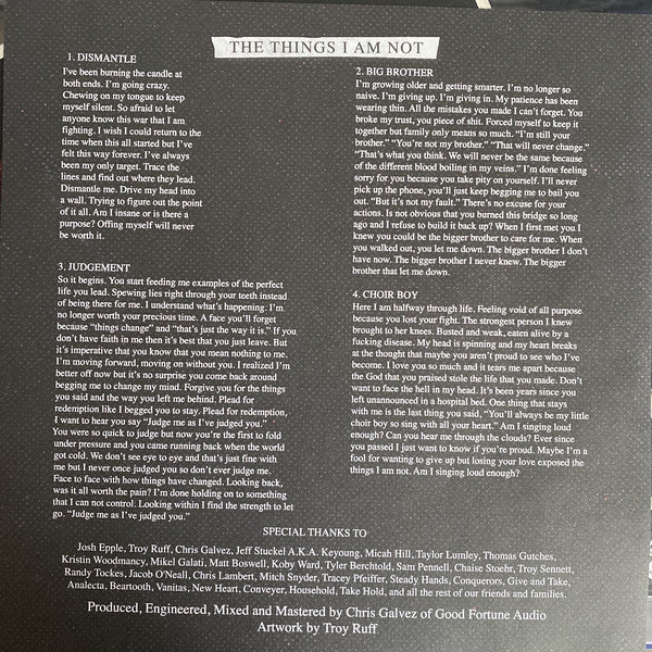 Ghost Key : The Things I Am Not (12", S/Sided, EP, Ltd)