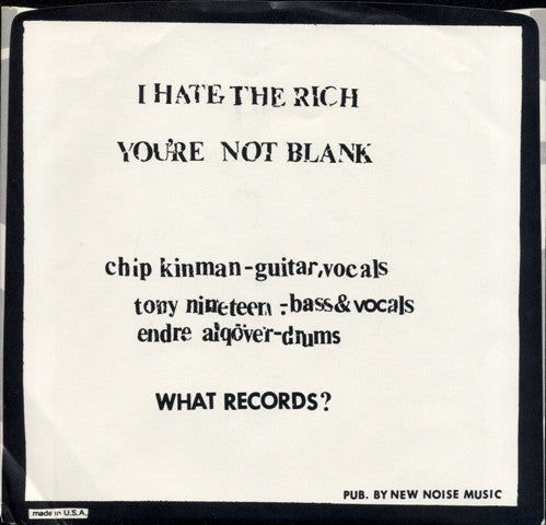 Dils, The : I Hate The Rich (7",45 RPM,Single,Styrene)
