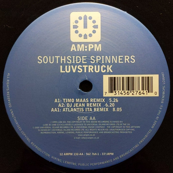 Southside Spinners : Luvstruck (12",33 ⅓ RPM,Single)
