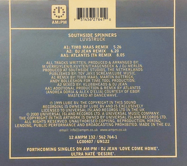 Southside Spinners : Luvstruck (12",33 ⅓ RPM,Single)