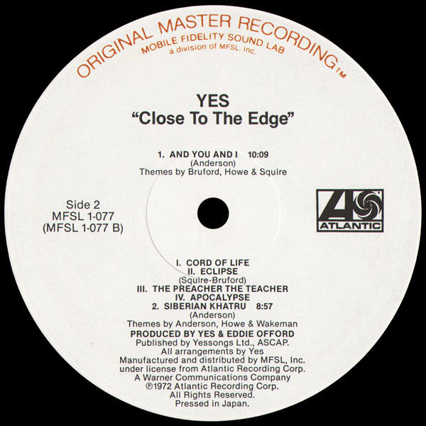 Yes : Close To The Edge (LP,Album,Reissue)