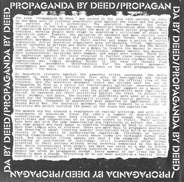 A//Political : Propaganda By Deed (7",33 ⅓ RPM)