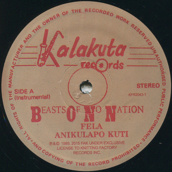 Fela Kuti & Egypt 80 : Beasts Of No Nation (LP,Album,Reissue)