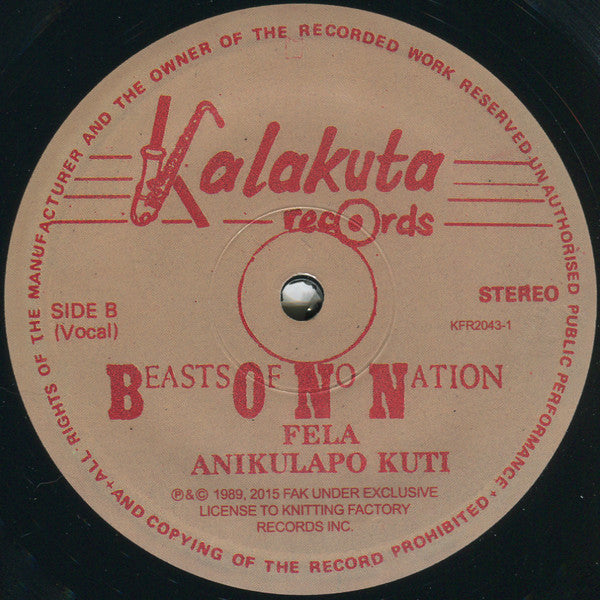 Fela Kuti & Egypt 80 : Beasts Of No Nation (LP,Album,Reissue)