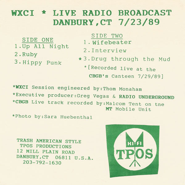 Antiseen : WXCI Live Radio Broadcast Danbury, CT 7/23/89 (7",45 RPM)