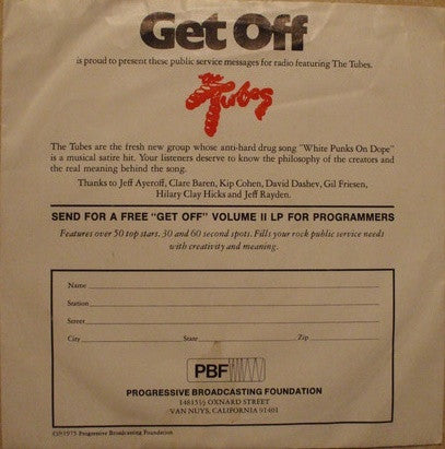 The Tubes : Get Off (7", Promo)