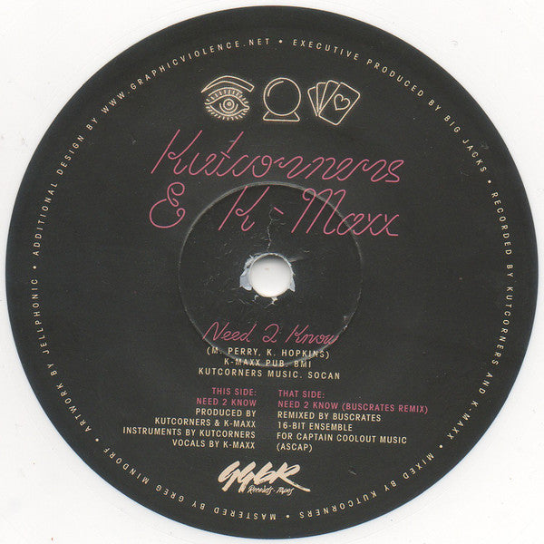 Kutcorners & K-Maxx : Need 2 Know (7", Single, Ltd, whi)