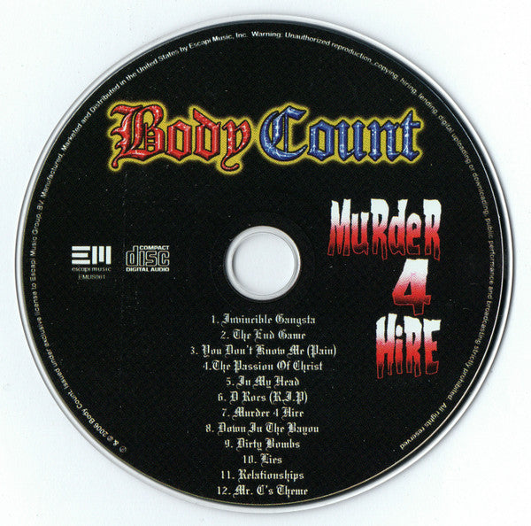Body Count (2) : Murder 4 Hire (CD, Album)