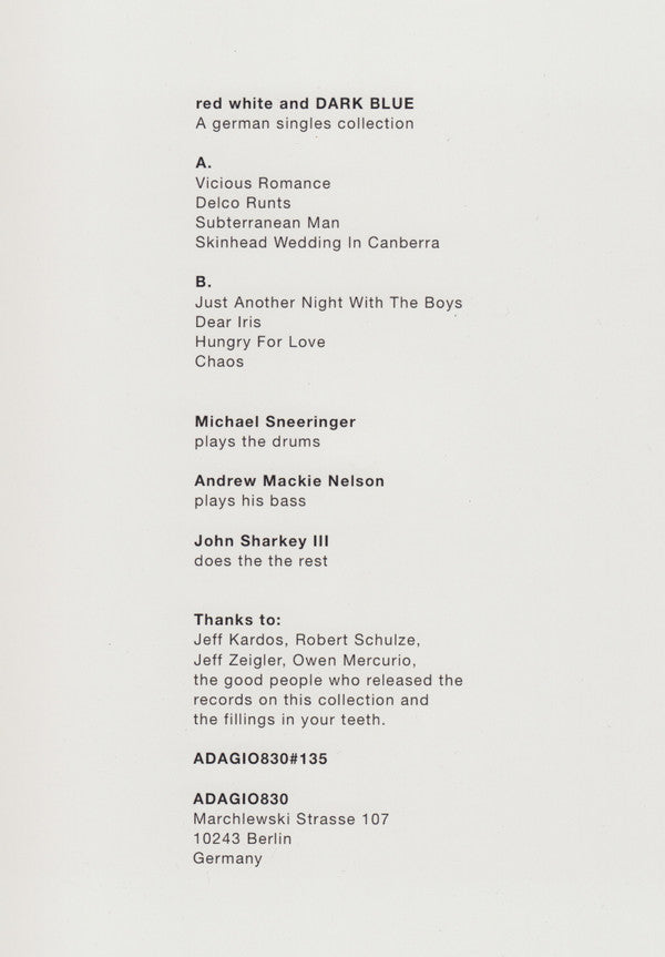 Dark Blue (2) : Red White And Dark Blue (LP,Compilation)