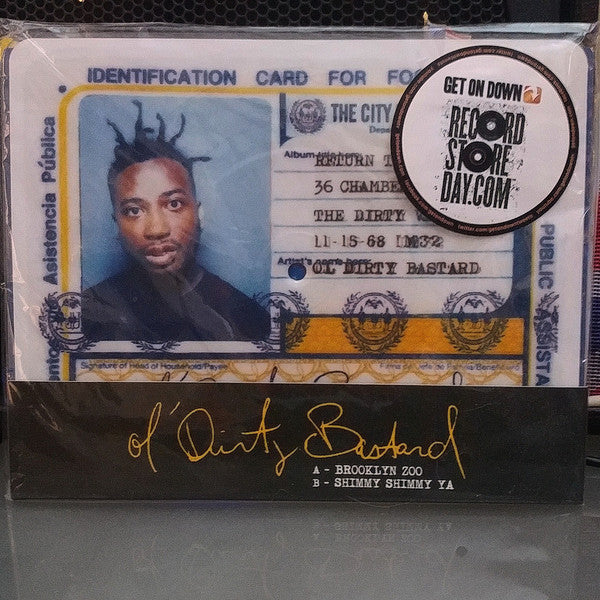 Ol' Dirty Bastard : Brooklyn Zoo / Shimmy Shimmy Ya (7", Shape, RSD, Single, Ltd, Pic, Rec)