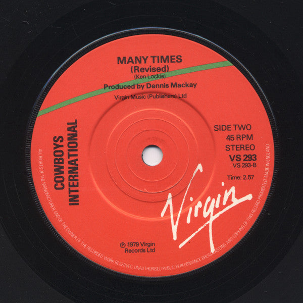 Cowboys International : Thrash (7",45 RPM)