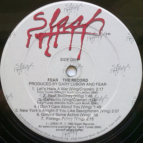 Fear (3) : The Record (LP,Album,Reissue)