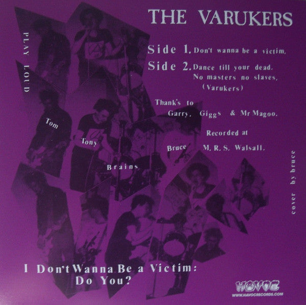Varukers, The : I Don't Wanna Be A Victim! (7",45 RPM,Single,Reissue)